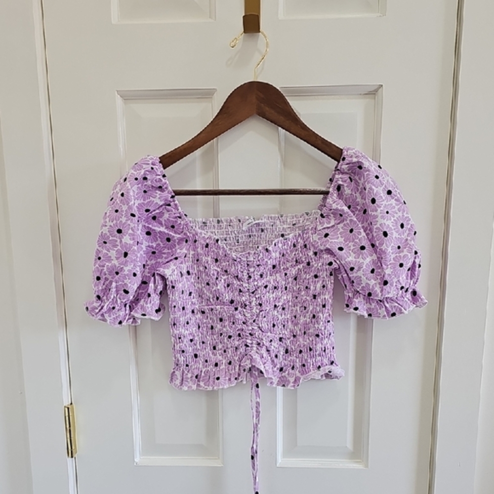 Cotton On Lavender Polka Dot Blouse Small‎